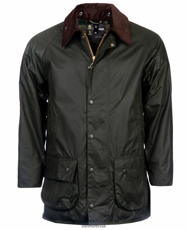 roupas Barbour jaqueta de algodão encerado beaufort preto homens NH444215
