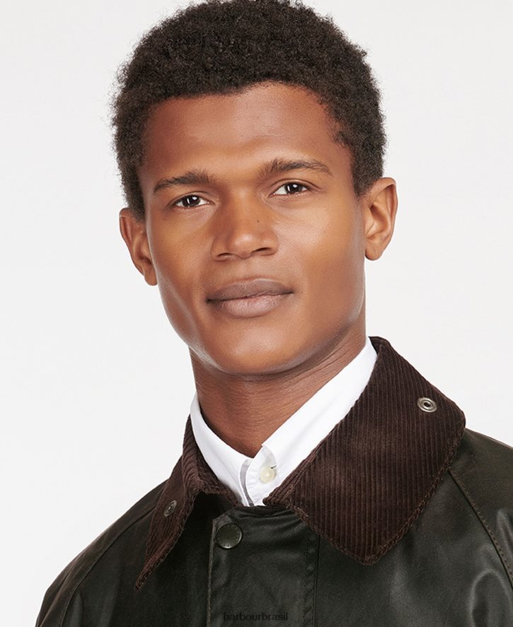 roupas Barbour jaqueta de algodão encerado beaufort preto homens NH444215