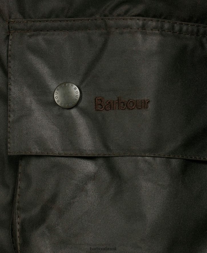 roupas Barbour jaqueta de algodão encerado beaufort preto homens NH444215