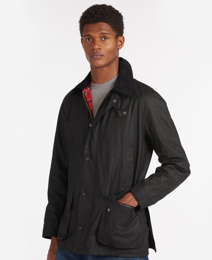 roupas Barbour jaqueta de cera ashby preto homens NH44428