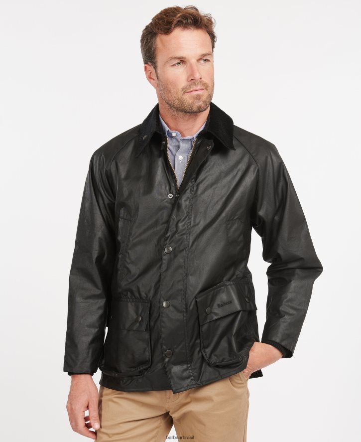 roupas Barbour jaqueta de cera bedale preto homens NH444224