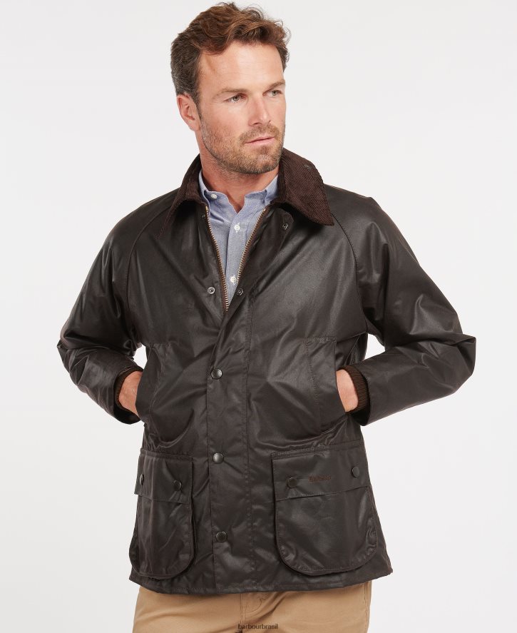 roupas Barbour jaqueta de cera bedale preto homens NH444234