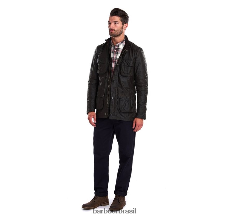 roupas Barbour jaqueta de cera corbridge Oliva homens NH444223