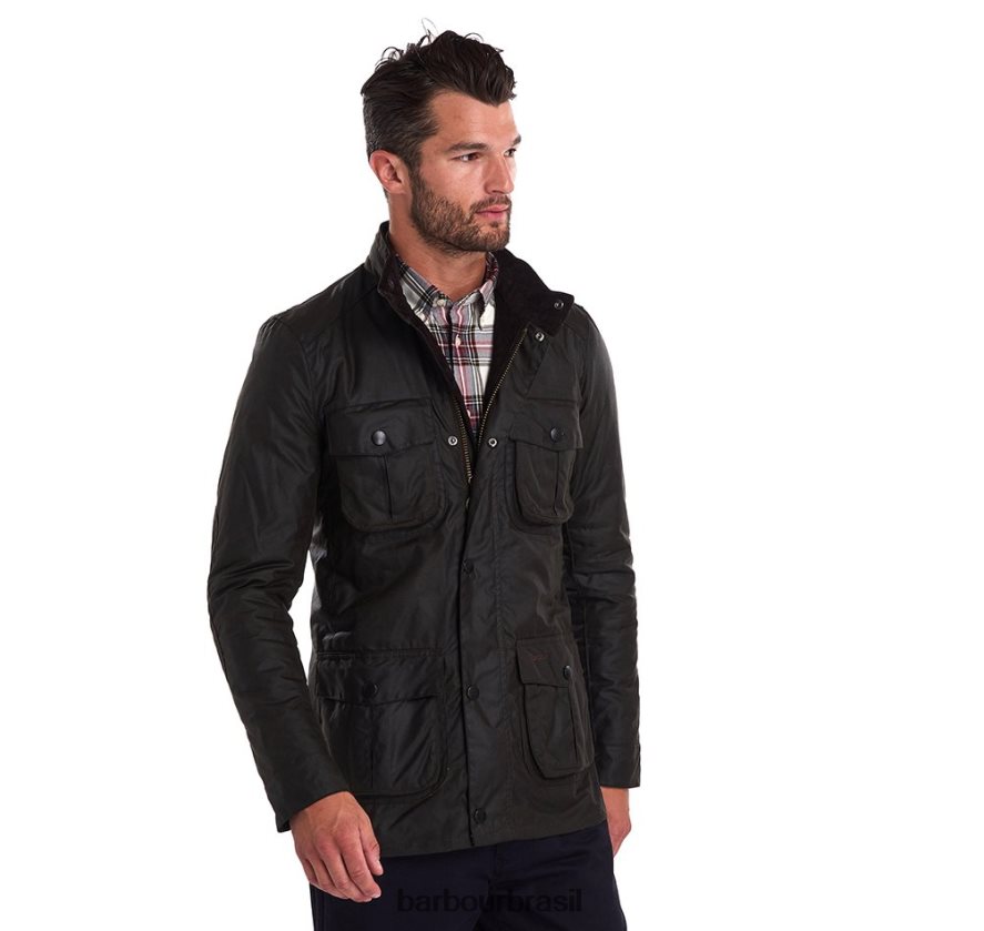 roupas Barbour jaqueta de cera corbridge Oliva homens NH444223