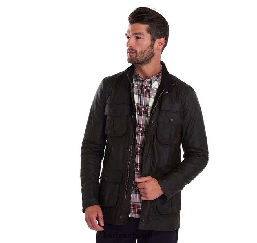 roupas Barbour jaqueta de cera corbridge Oliva homens NH444223
