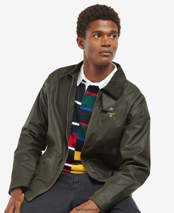 roupas Barbour jaqueta de cera da faculdade tartan marinho/ivy homens NH444254