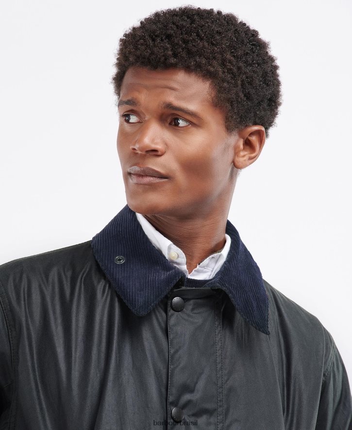 roupas Barbour jaqueta de cera de fronteira marinha homens NH444238