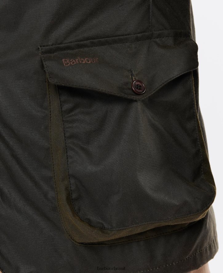 roupas Barbour jaqueta de cera esportiva beacon Oliva homens NH444228