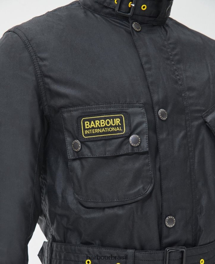 roupas Barbour jaqueta de cera internacional fina preto homens NH444214