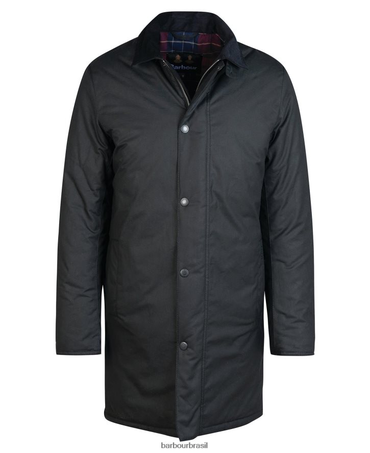 roupas Barbour jaqueta de cera kenstone preto/cordovão homens NH444271
