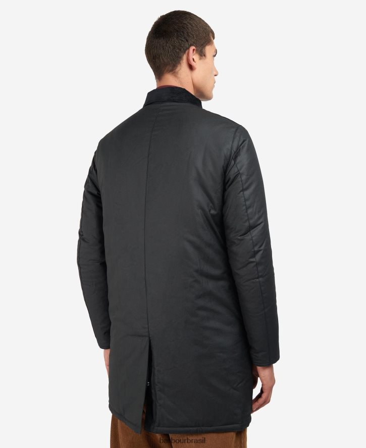 roupas Barbour jaqueta de cera kenstone preto/cordovão homens NH444271