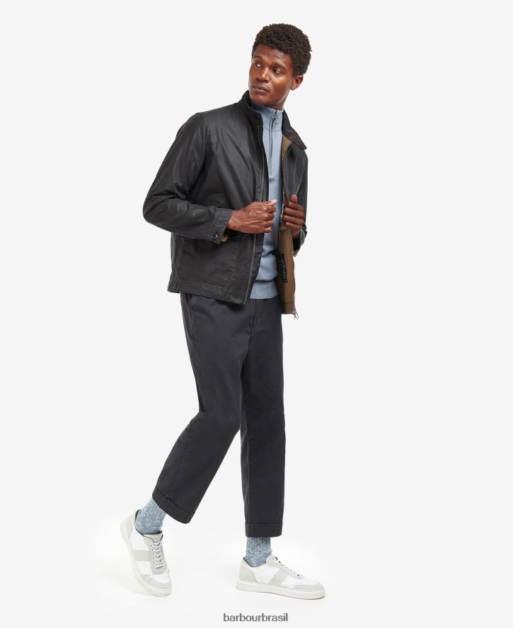 roupas Barbour jaqueta encerada harben cinza clássico homens NH444261