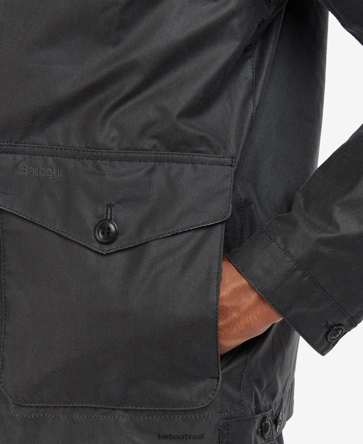 roupas Barbour jaqueta encerada harben cinza clássico homens NH444261