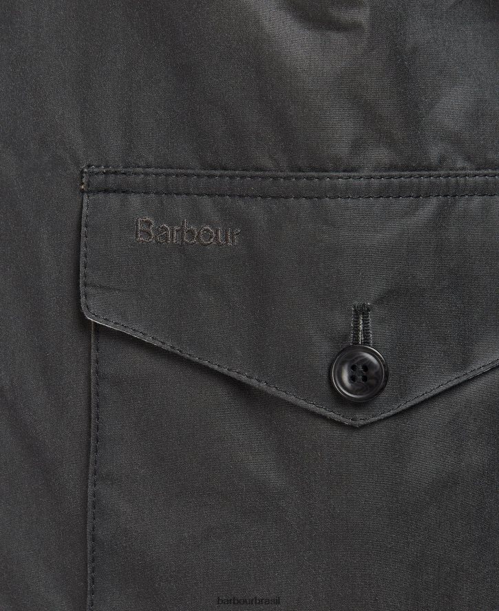 roupas Barbour jaqueta encerada harben cinza clássico homens NH444261