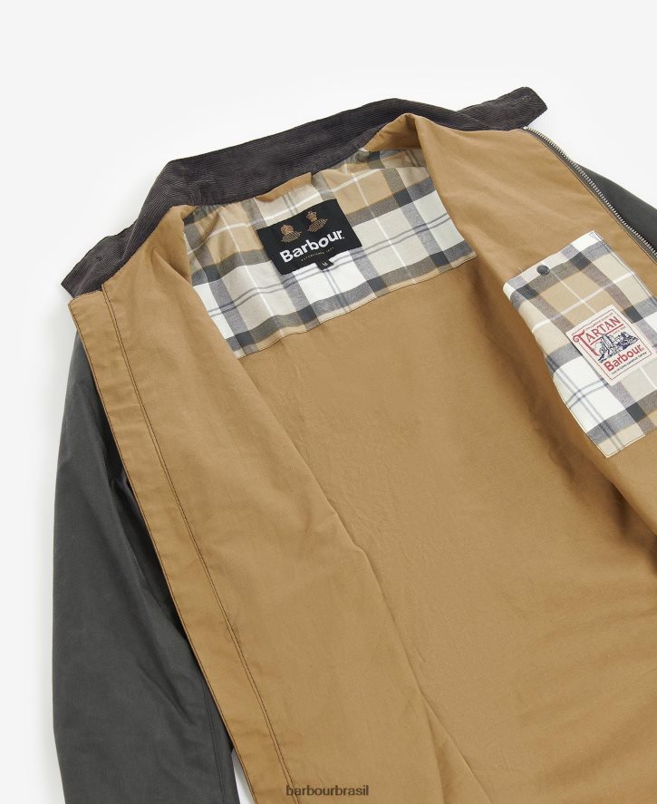 roupas Barbour jaqueta encerada harben cinza clássico homens NH444261