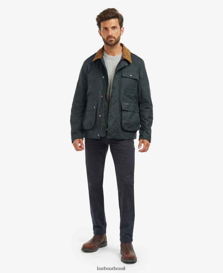 roupas Barbour jaqueta encerada meldon tartan de bétula marinho/rio homens NH444233
