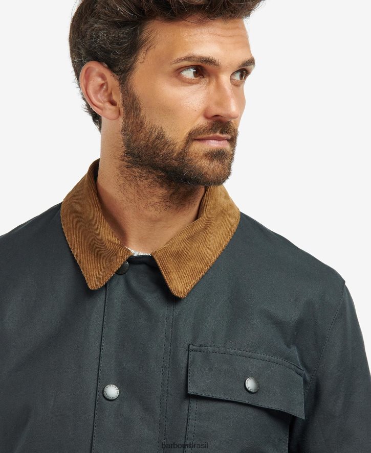 roupas Barbour jaqueta encerada meldon tartan de bétula marinho/rio homens NH444233