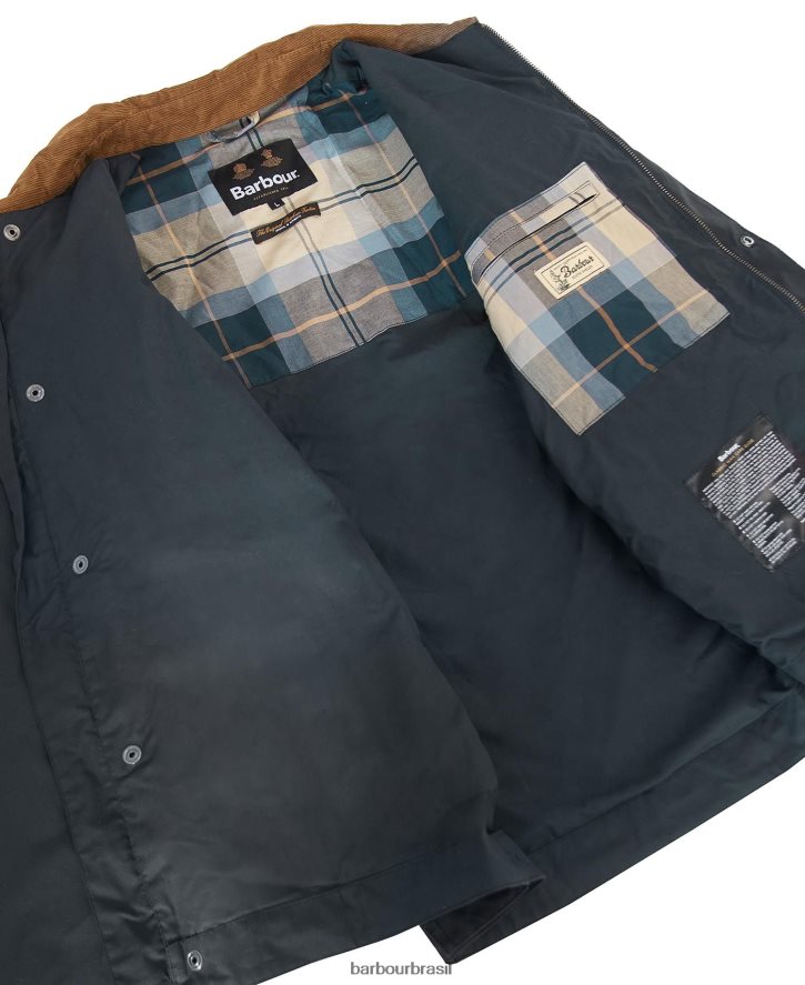 roupas Barbour jaqueta encerada meldon tartan de bétula marinho/rio homens NH444233