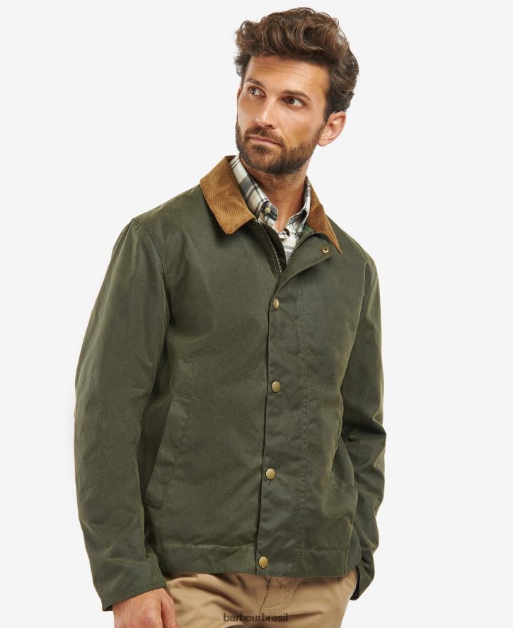 roupas Barbour jaqueta encerada milton samambaia/tartã clássico homens NH444258