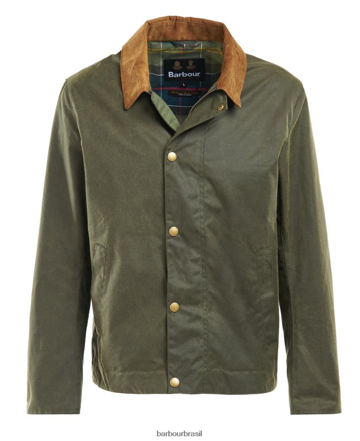 roupas Barbour jaqueta encerada milton samambaia/tartã clássico homens NH444258