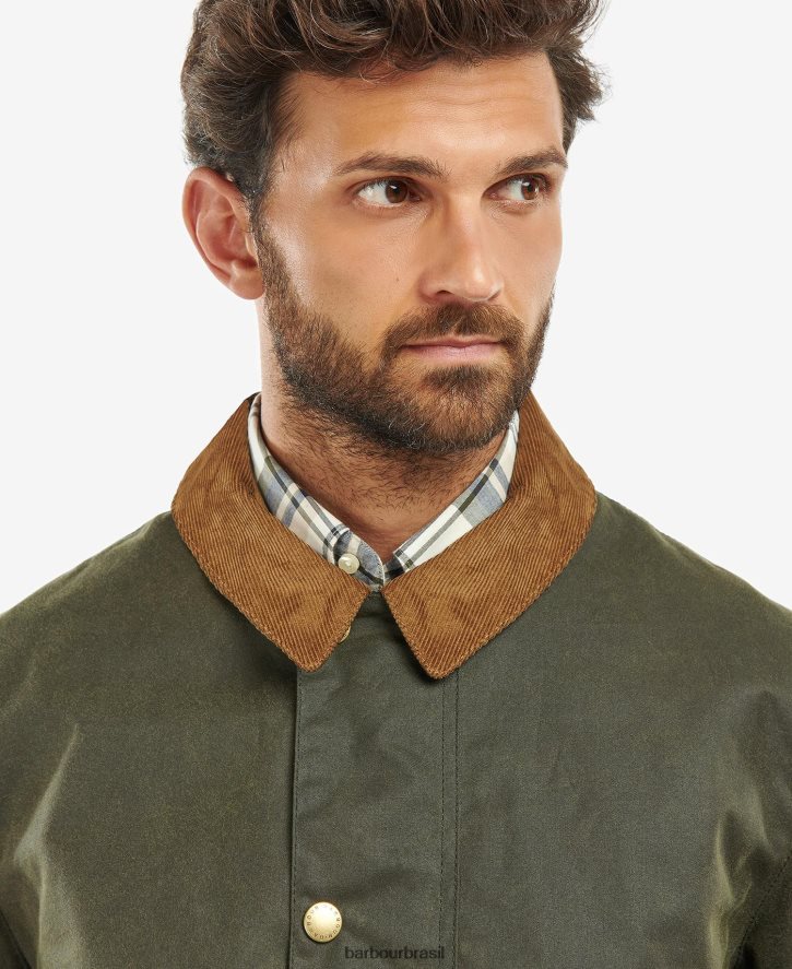 roupas Barbour jaqueta encerada milton samambaia/tartã clássico homens NH444258