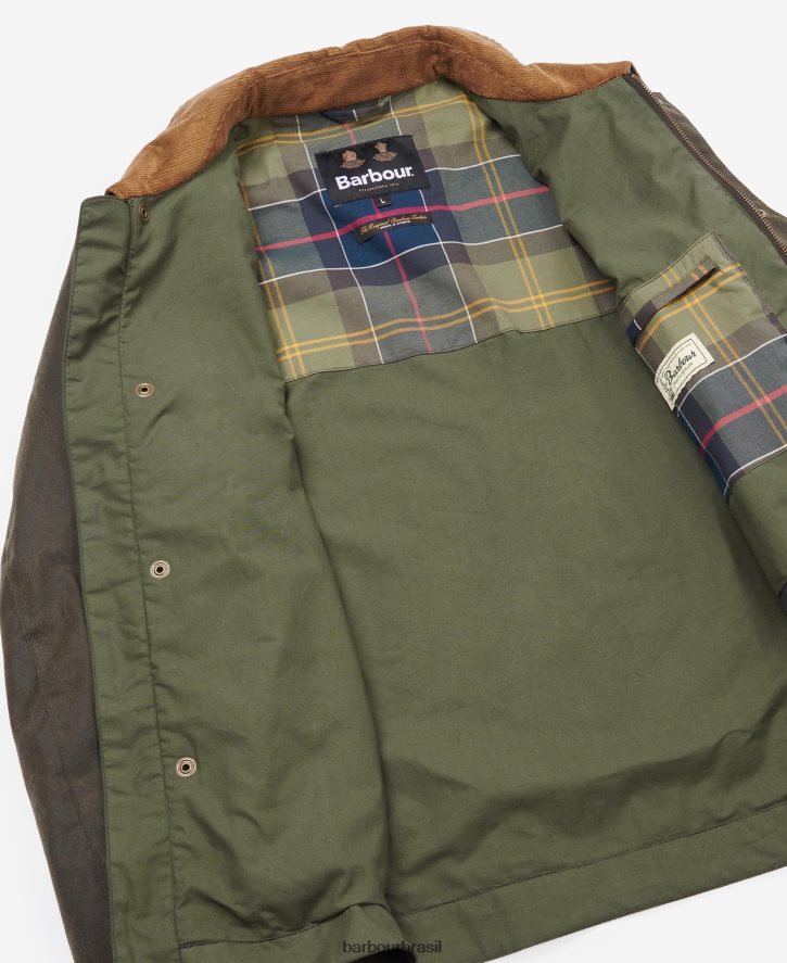 roupas Barbour jaqueta encerada milton samambaia/tartã clássico homens NH444258