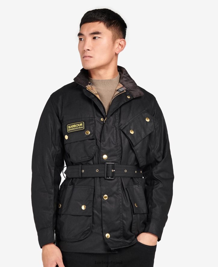 roupas Barbour jaqueta encerada original preto homens NH44427
