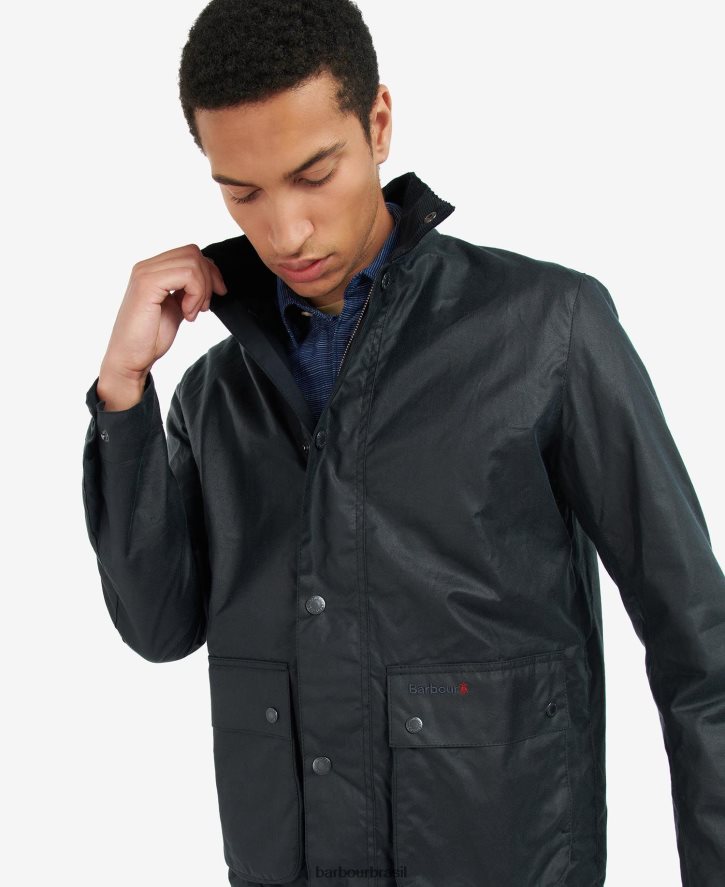 roupas Barbour jaqueta encerada riley marinho clássico homens NH444252