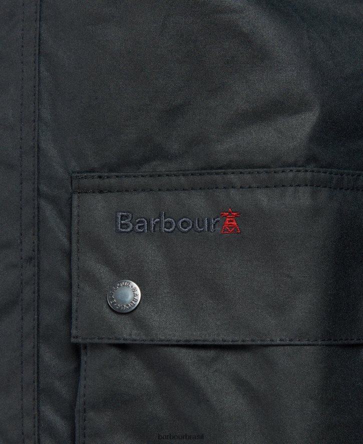 roupas Barbour jaqueta encerada riley marinho clássico homens NH444252