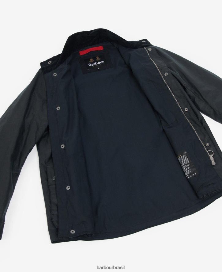 roupas Barbour jaqueta encerada riley marinho clássico homens NH444252