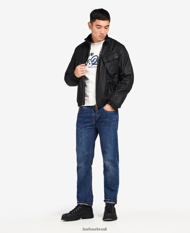 roupas Barbour jaqueta encerada roslin preto clássico homens NH444263