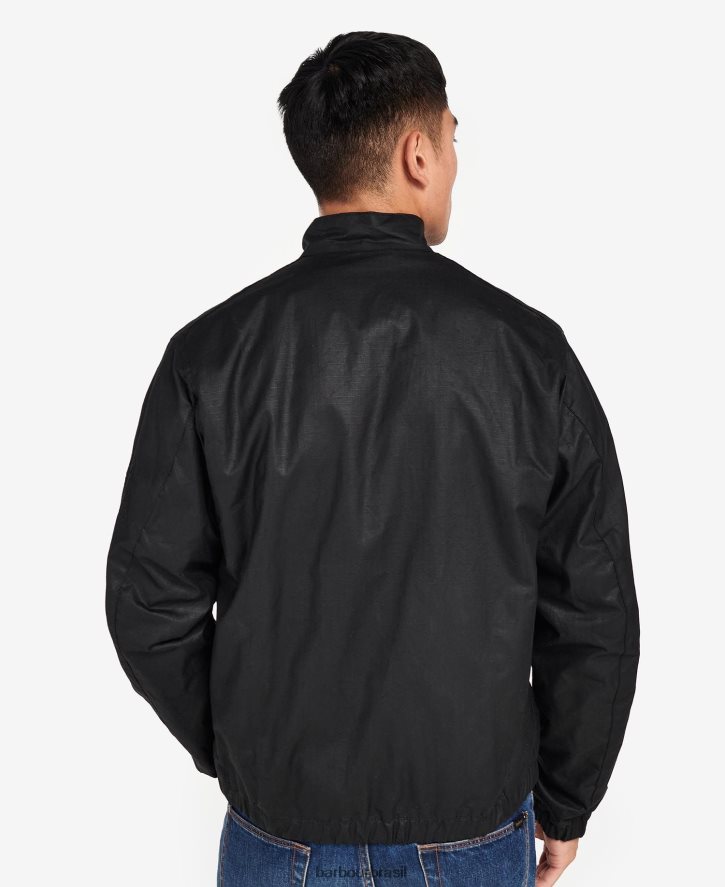 roupas Barbour jaqueta encerada roslin preto clássico homens NH444263