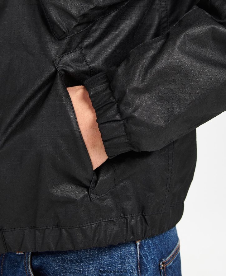 roupas Barbour jaqueta encerada roslin preto clássico homens NH444263