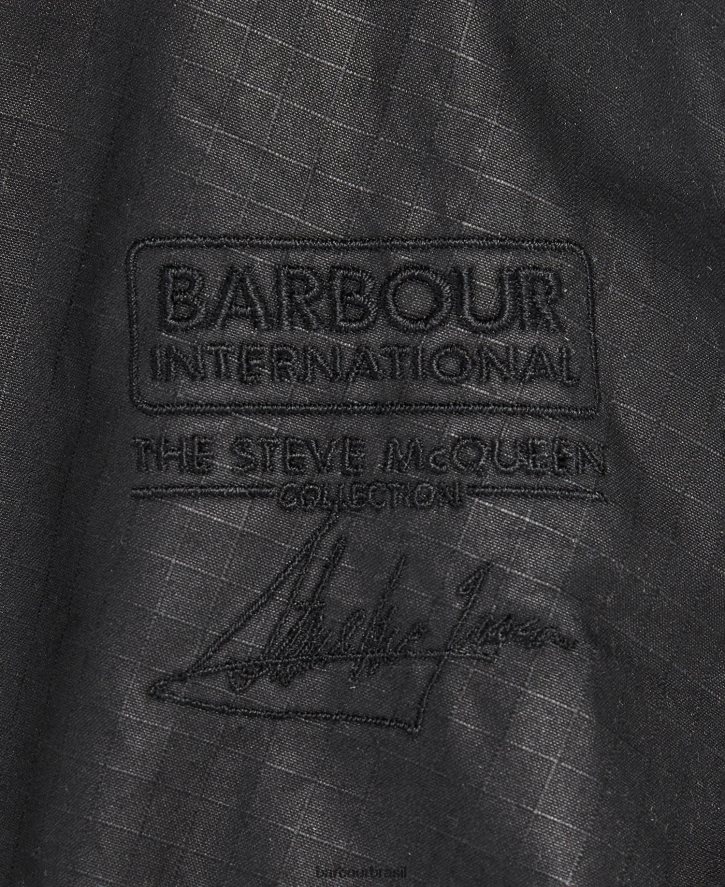 roupas Barbour jaqueta encerada roslin preto clássico homens NH444263