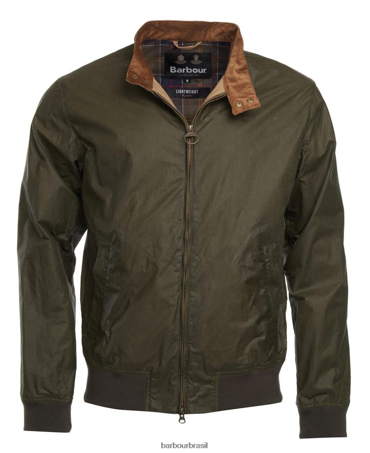 roupas Barbour jaqueta leve de algodão encerado royston preto homens NH444211