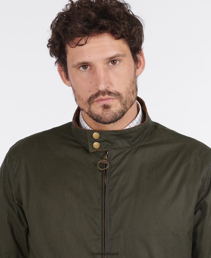 roupas Barbour jaqueta leve de algodão encerado royston preto homens NH444211