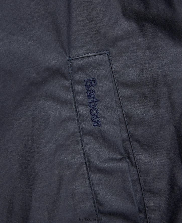 roupas Barbour jaqueta leve de algodão encerado royston preto homens NH44429