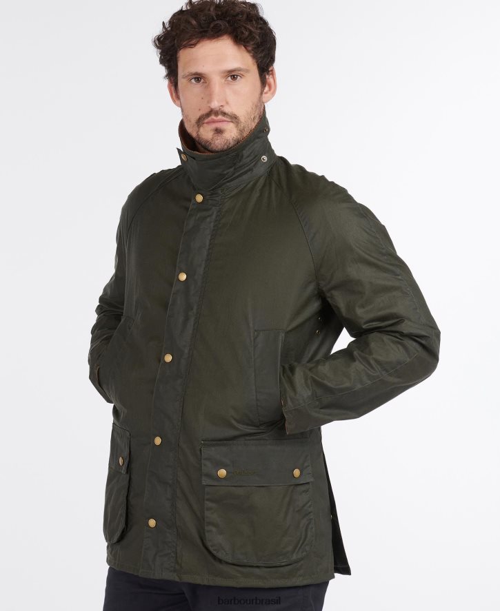 roupas Barbour jaqueta leve encerada ashby arquivar azeitona homens NH444217