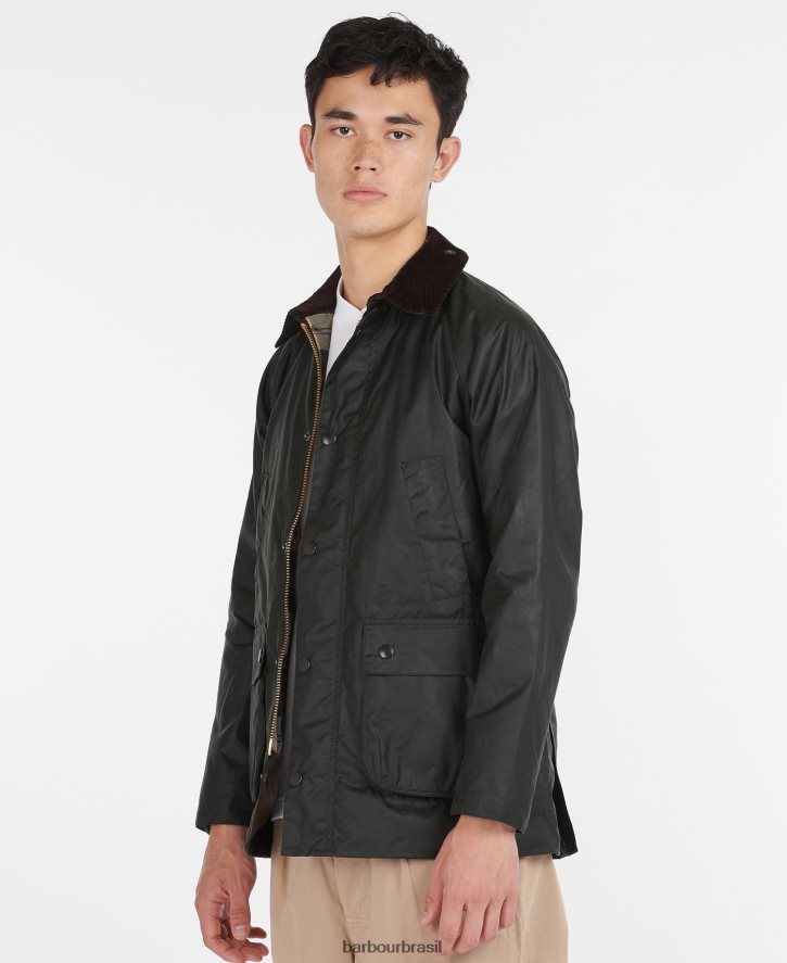 roupas Barbour sl bedale jaqueta de algodão encerado preto homens NH444225