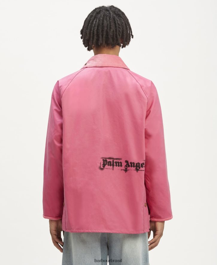 roupas Palm Angels x Barbour jaqueta de cera malik bedale Rosa quente homens NH444272
