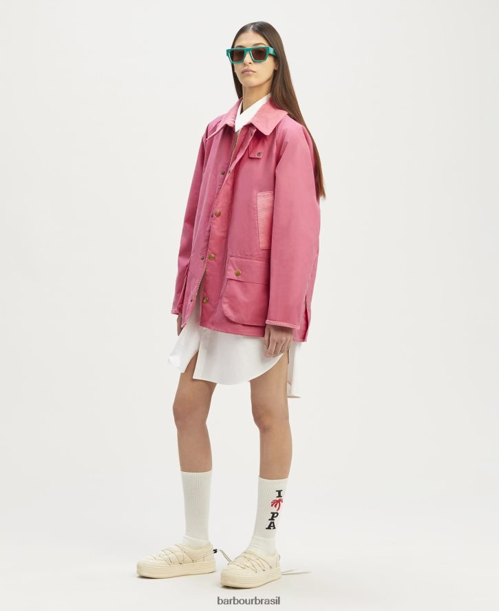 roupas Palm Angels x Barbour jaqueta de cera malik bedale Rosa quente homens NH444272