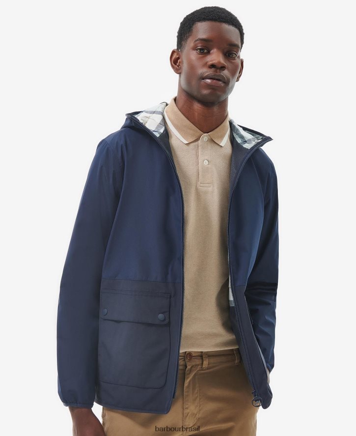 roupas Barbour jaqueta impermeável Kennet marinho clássico homens NH4442189
