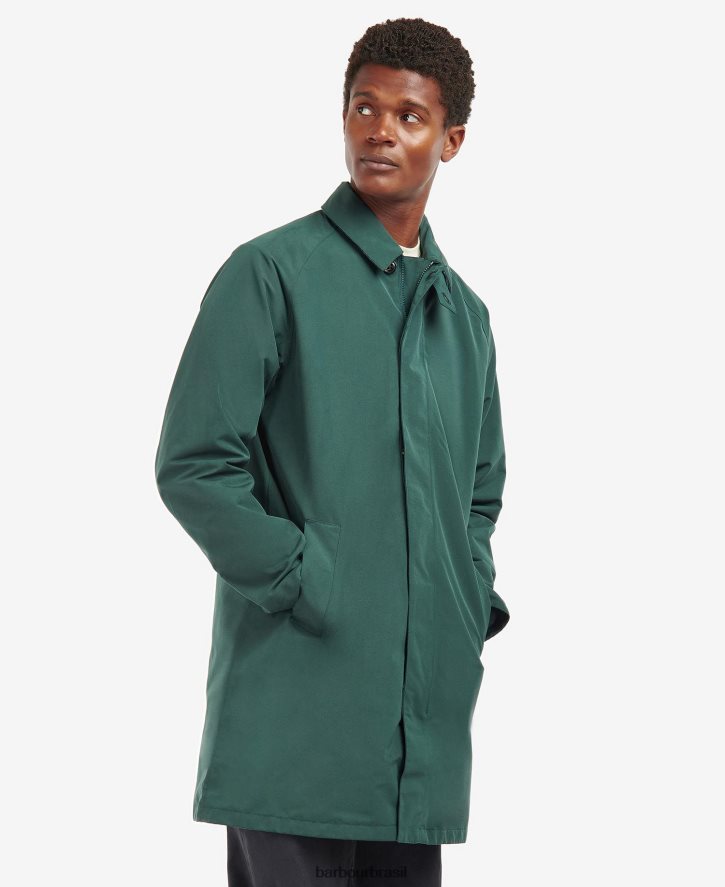 roupas Barbour jaqueta mac impermeável barnley aresta verde homens NH4442195