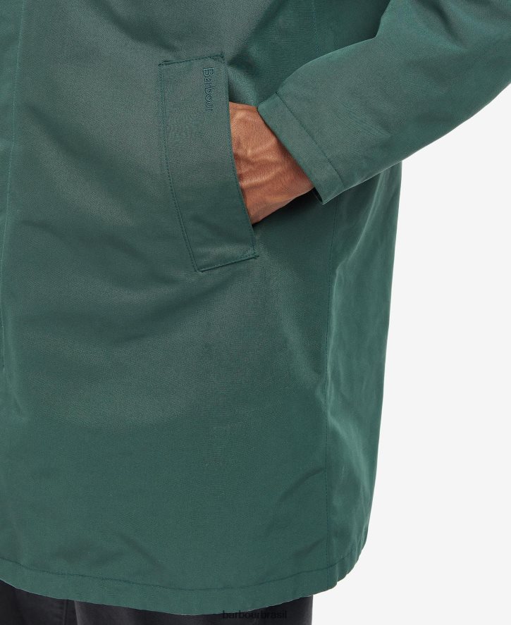 roupas Barbour jaqueta mac impermeável barnley aresta verde homens NH4442195