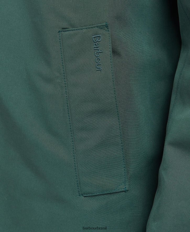 roupas Barbour jaqueta mac impermeável barnley aresta verde homens NH4442195