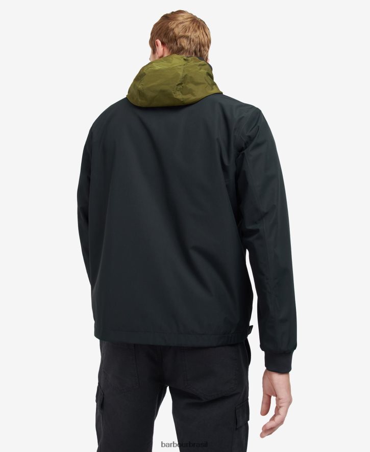 roupas Barbour parr jaqueta impermeável preto clássico homens NH4442201