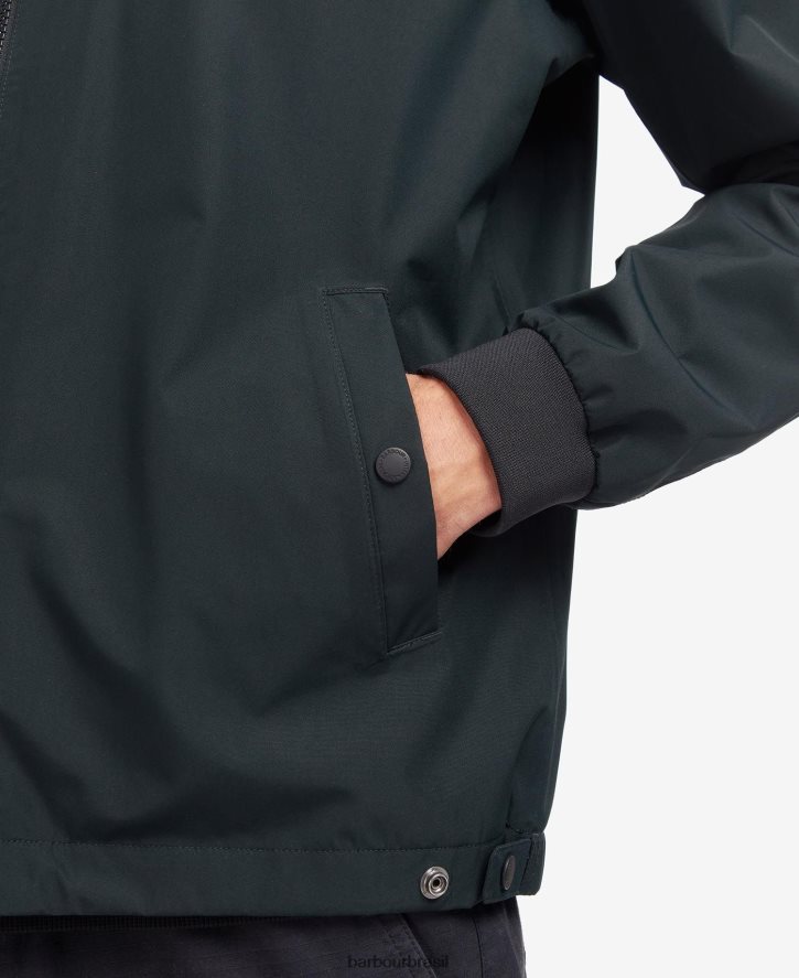 roupas Barbour parr jaqueta impermeável preto clássico homens NH4442201