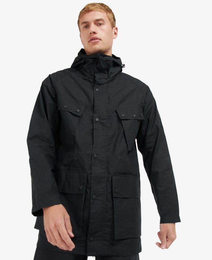 roupas Barbour lidar casaco casual parka preto clássico homens NH4442176