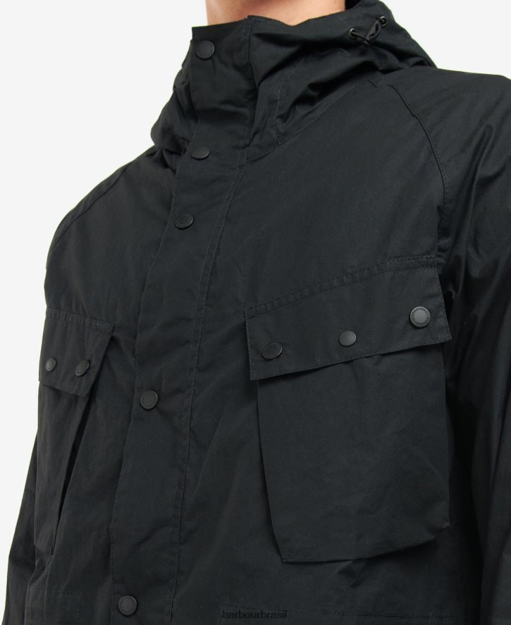 roupas Barbour lidar casaco casual parka preto clássico homens NH4442176