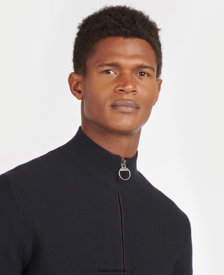 roupas Barbour Abhainn zip através do suéter Margarida cinzenta homens NH44421084